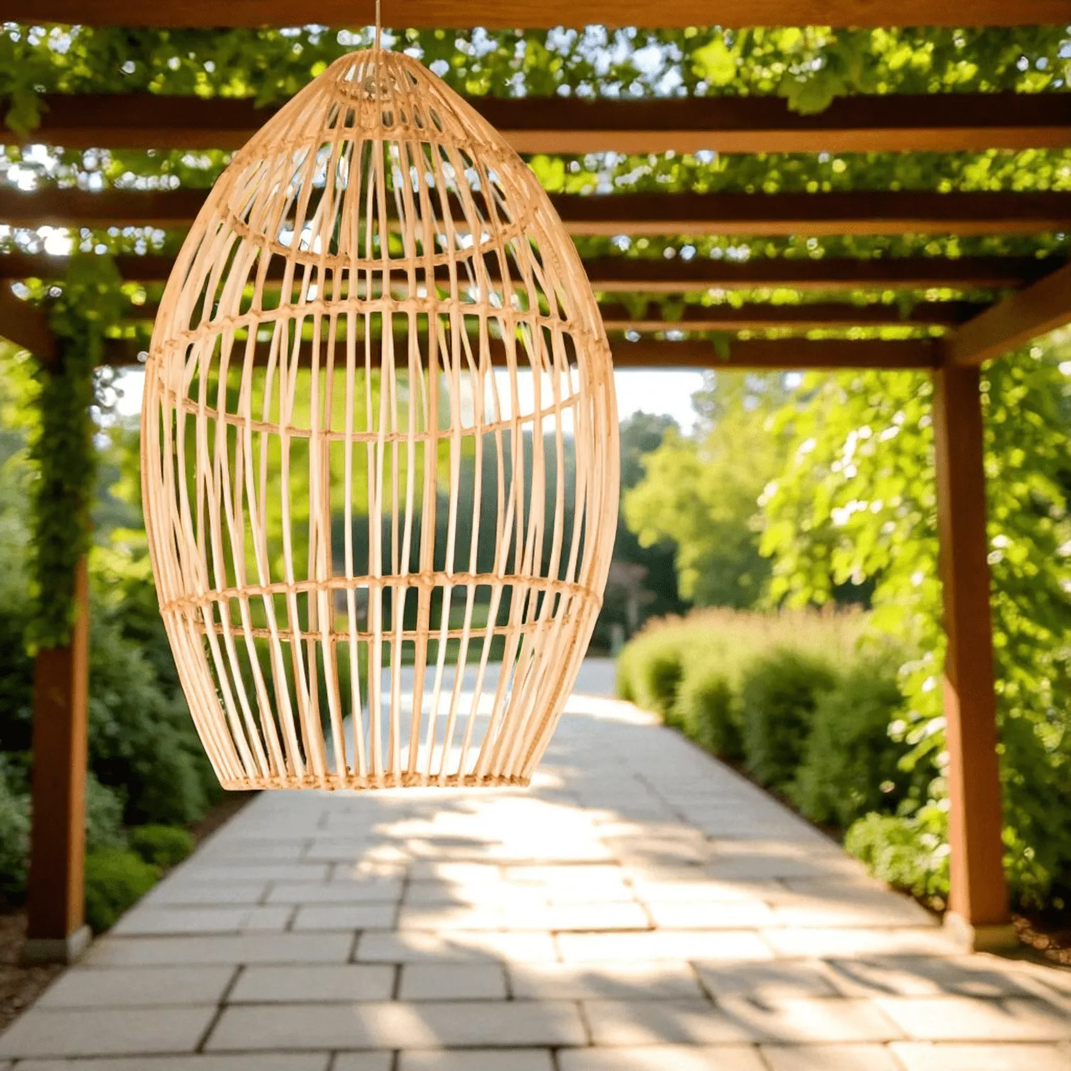 lamparas de lujo para exterior en ratan