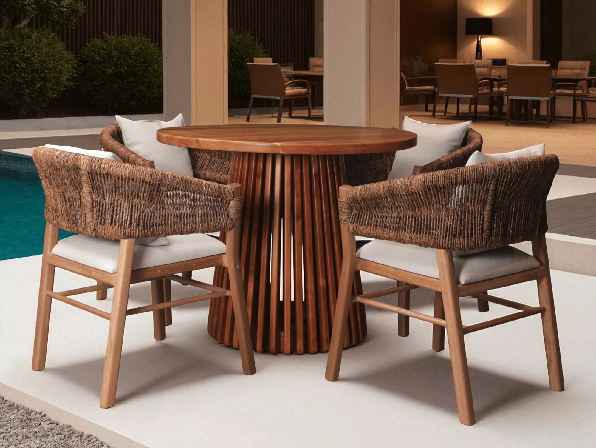 Comedor elegante de maderas nobles