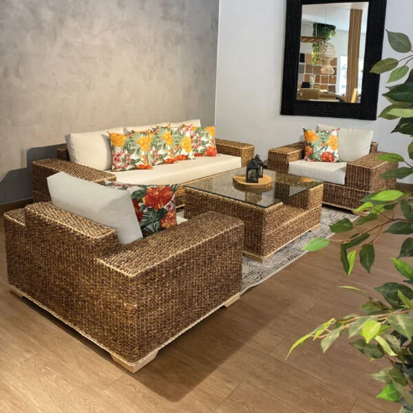 Juego de Sala Primavera Tejido a mano en rattan