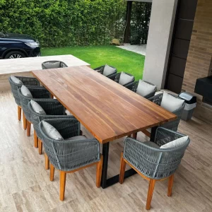 Comedor Mandarina en madera de teca