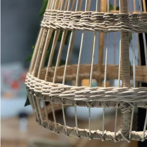 Lampara Rombo de mimbre natural