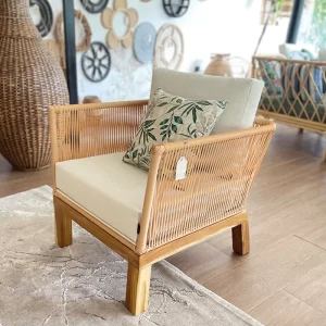 Poltrona Toscana Rattan sintético alemán color beige