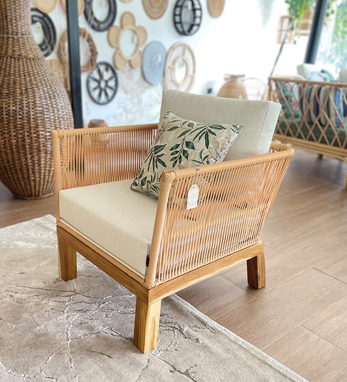 Poltrona Toscana Rattan sintético alemán color beige