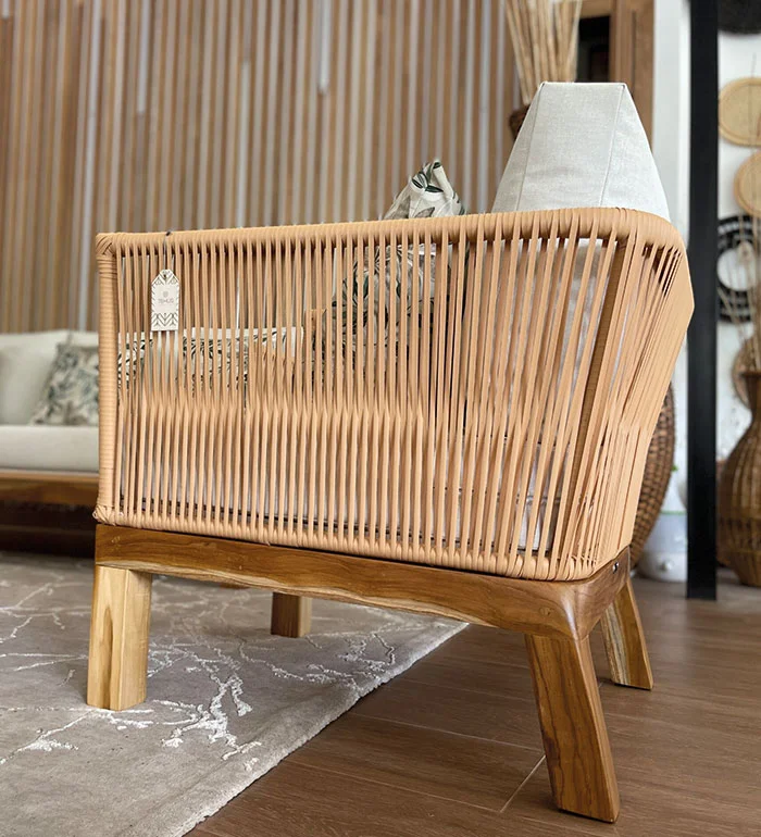 Poltrona en Rattan sintético alemán color beige