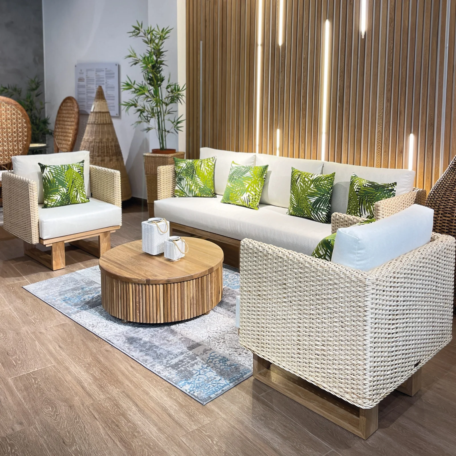 Juego de Sala Romana en Rattan