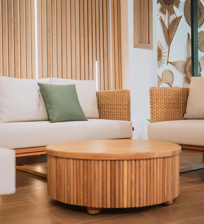 centro de Mesa Romana en Madera de roble